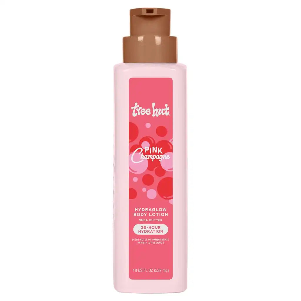 Tree Hut Body Lotion Pink Champagne, Fruity Floral Scent, 18 Fl Oz | Nourishing & Moisturizing Daily Body Lotion with Shea Butter, Lightweight, Non-Greasy Formula, Long-Lasting Hydration Main image