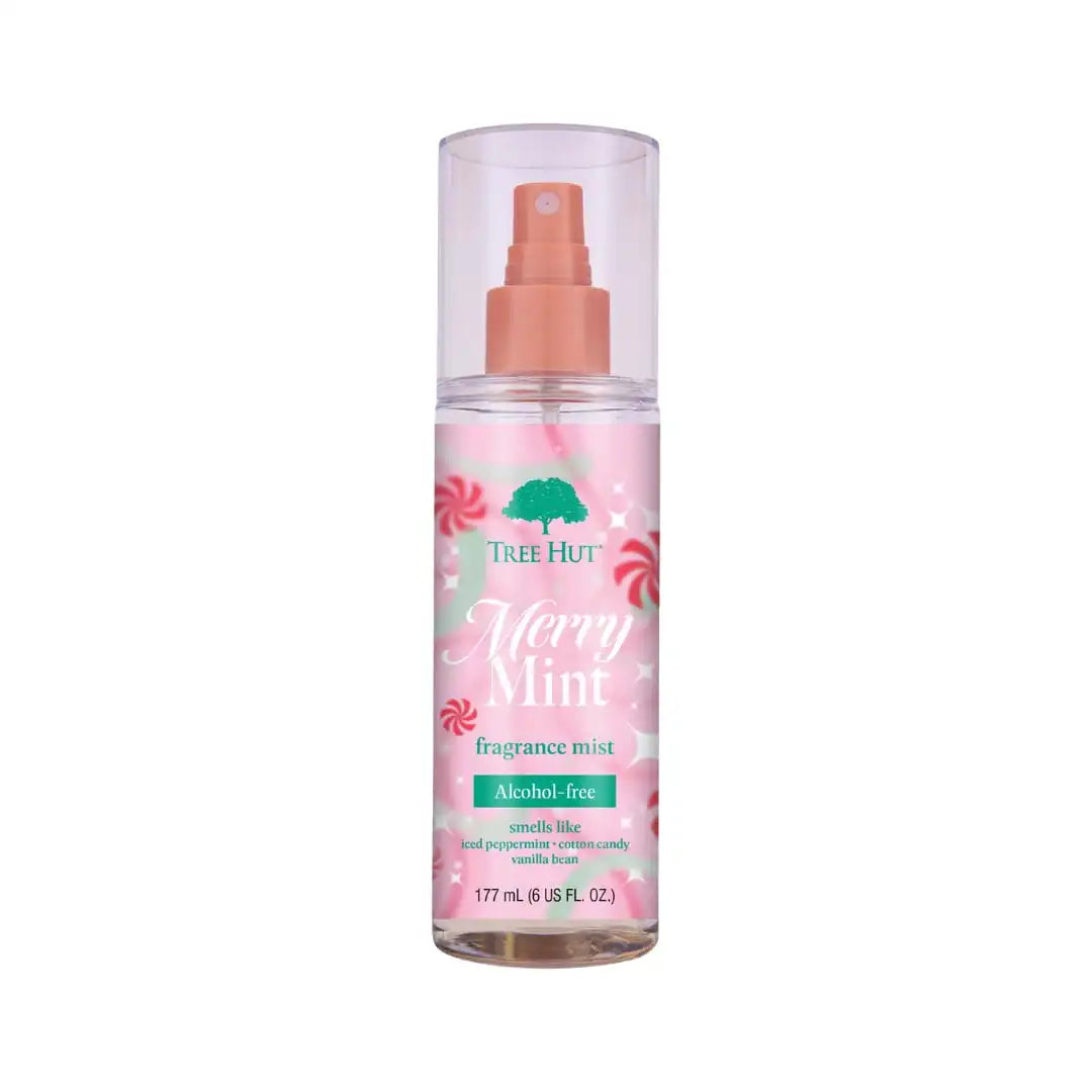 Tree Hut Merry Mint Hair & Body Mist, Spritz On for a Refreshed Feel or Layer with Your Favorite Scents, Versatile Body Spray, Limited Edition Holiday, 6 Fl Oz. Main image