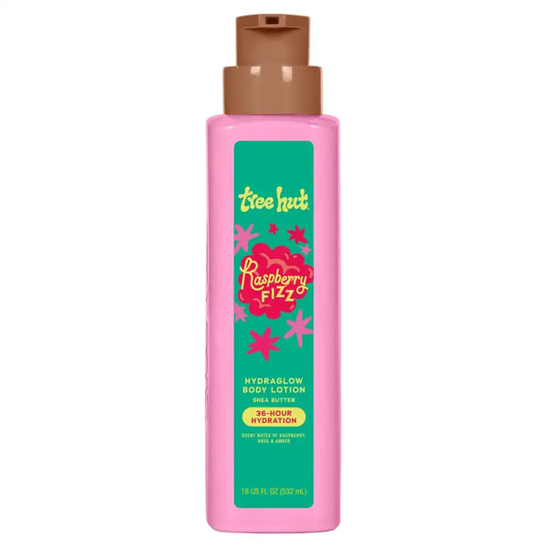 Tree Hut Body Lotion Raspberry Fizz, Fruity Scent, 18 Fl Oz | Nourishing & Moisturizing Daily Body Lotion with Shea Butter, Lightweight, Non-Greasy Formula, Long-Lasting Hydration