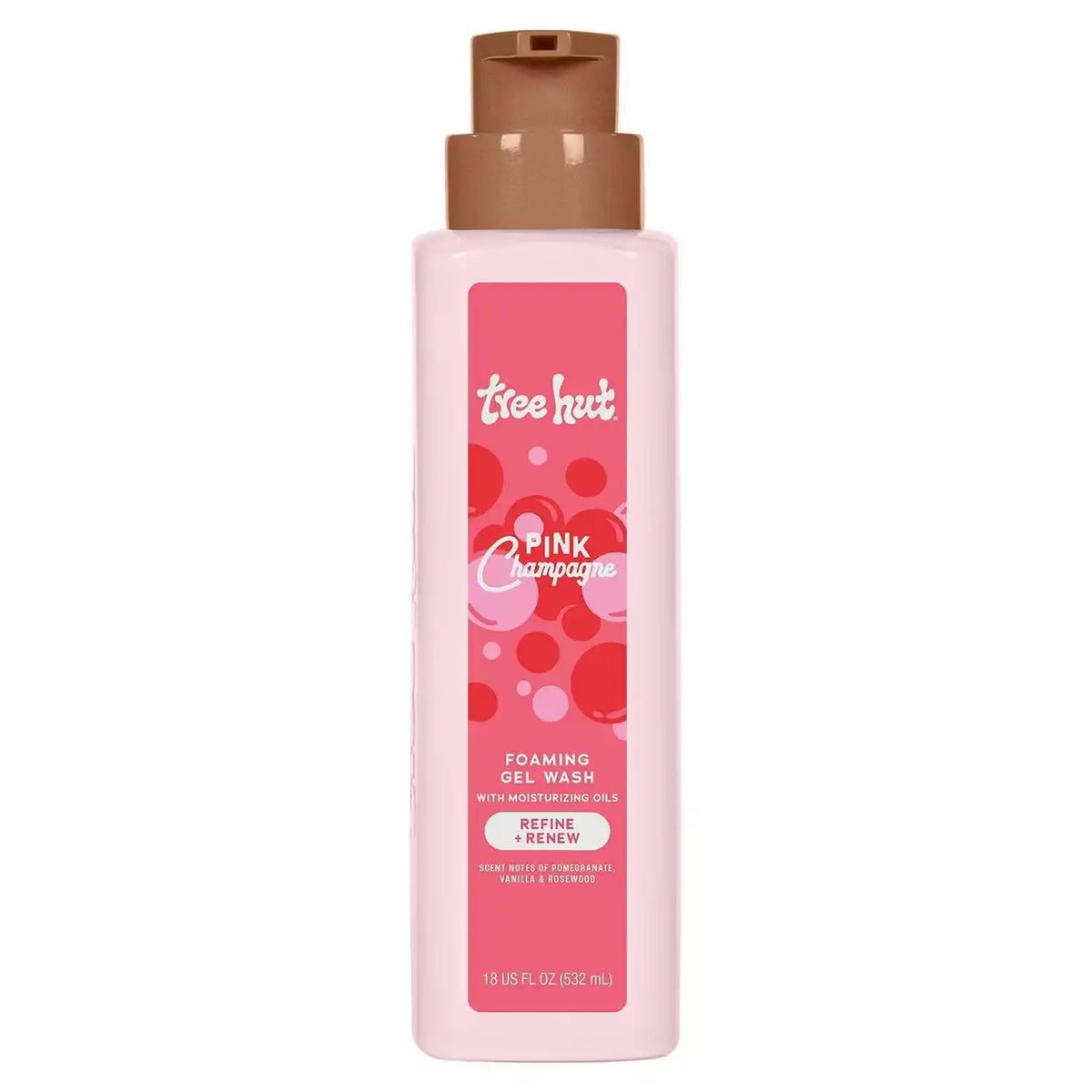 Tree Hut Pink Champagne Body Wash with Shea Butter, Pump Bottle, 18 Fl Oz | Nourishing & Moisturizing Foaming Shower Gel with Shea Butter, Soft & Glowing Skin, Gentle Cleanser, Self Care Gift for Women Main image