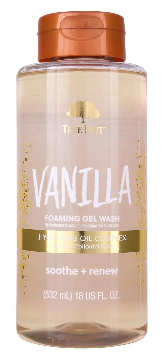 Tree Hut Vanilla Foaming Body Wash, 18 Fl Oz | Nourishing & Moisturizing Shower Gel w/ Shea Butter & Essential Oils, Soft & Smooth Skin, Gentle Cleanser For All Skin Types Main image