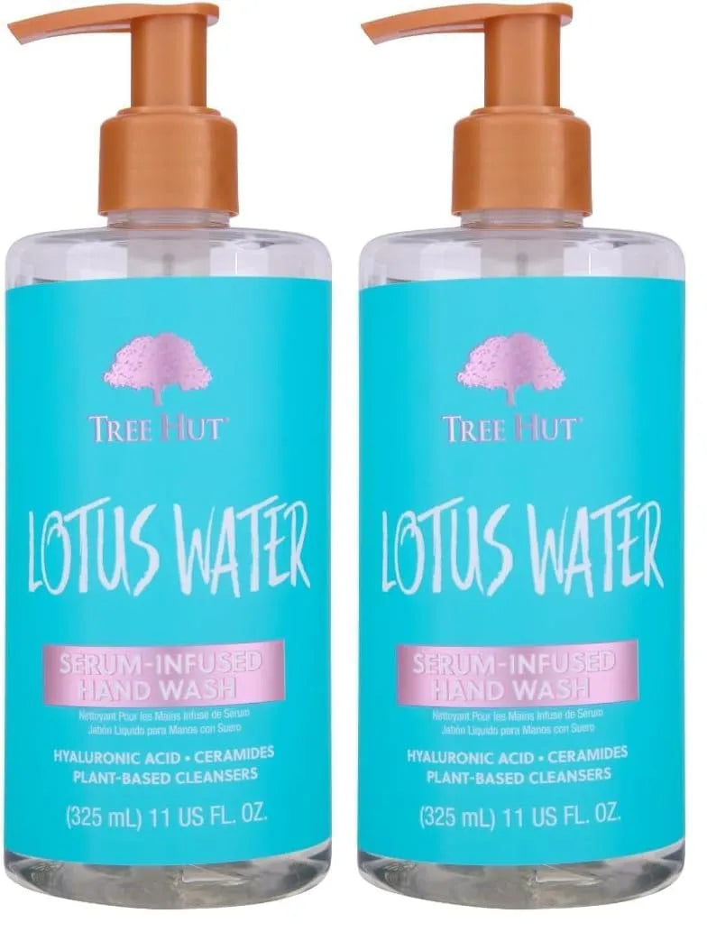 Tree Hut Lotus Water Serum Infused Hand Wash,Nourish & Hydrate Hands with Strengthening Skin Care,Long Lasting Scent,Cleanse & Lock in Moisture,11 fl oz.,(Pack of 2) Main image