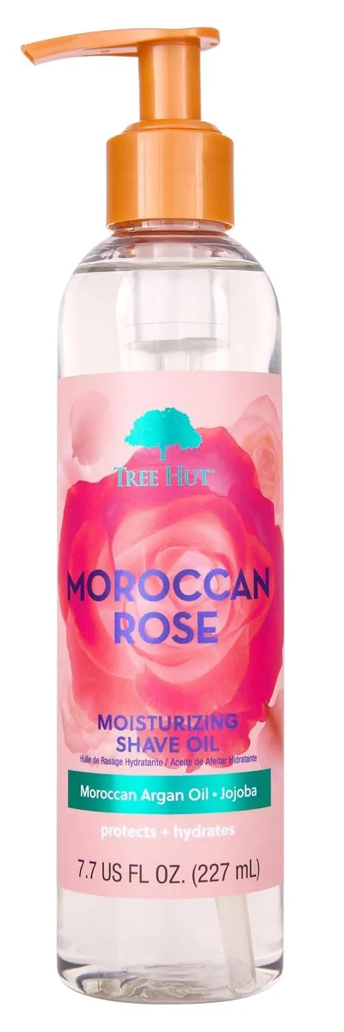 Tree Hut Moroccan Rose Moisturizing Shave Oil, 7.7 Fl Oz | Nourishing Gel-to-Oil Formula for a Close, Smooth Shave, Made with Shea Butter, For All Skin Types Main image