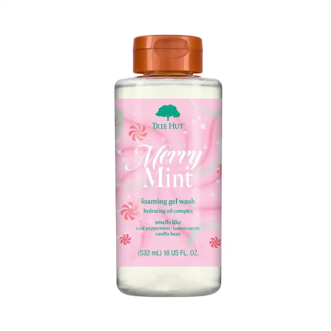 Tree Hut Merry Mint Foaming Body Wash, 18 Fl Oz | Nourishing & Moisturizing Shower Gel w/ Shea Butter & Essential Oils, Soft & Smooth Skin, Gentle Cleanser For All Skin Types Main image