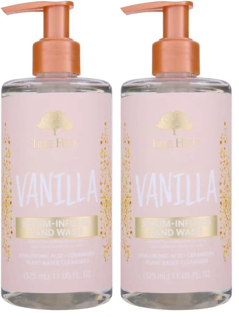 Tree Hut Vanilla Serum Infused Hand Wash, Nourish & Hydrate Hands, Strengthening Skin Care, Long-Lasting Scent, Cleanse & Lock in Moisture, Cermamides, 11 fl oz (Pack of 2) Main image