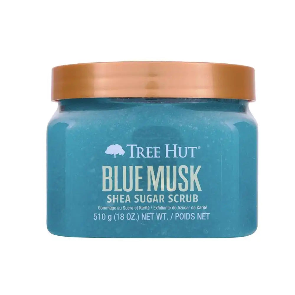 Tree Hut Blue Musk Body Scrub, Exfoliating Sugar Scrub, Vegan, 18 Oz | Exfoliating & Nourishing with Shea Butter & Essential Oils, Body Exfoliator for All Skin Types, Self Care Gifts for Women Main image