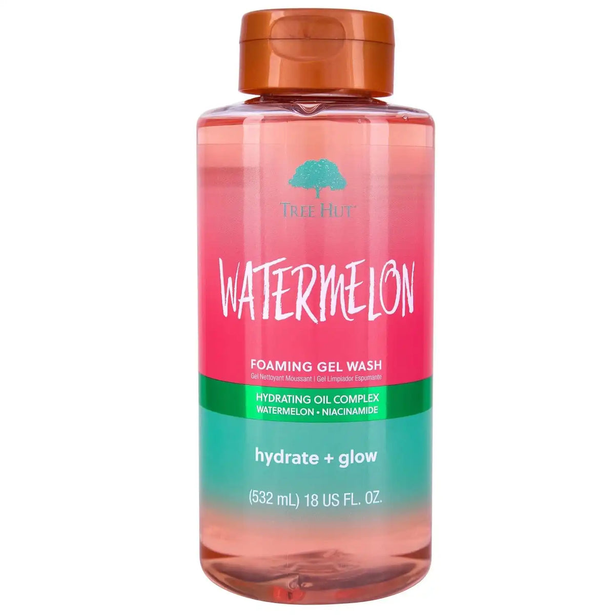 Tree Hut Watermelon Foaming Body Wash, 18 Fl Oz | Nourishing & Moisturizing Shower Gel w/ Shea Butter & Essential Oils, Soft & Smooth Skin, Gentle Cleanser For All Skin Types Main image