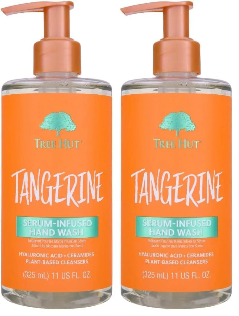 Tree Hut Tangerine Serum Infused Hand Wash, Nourish & Hydrate Hands with Strengthening Skin Care, Long Lasting Scent, Cleanse & Lock in Moisture, 11 fl oz. (Pack of 2) Main image