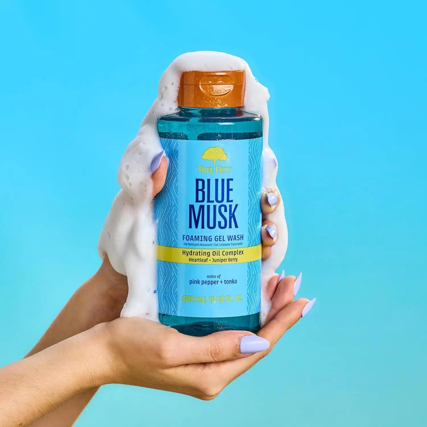 Tree Hut Blue Musk Foaming Body Wash, 18 Fl Oz | Nourishing & Moisturizing Shower Gel w/ Shea Butter & Essential Oils, Soft & Smooth Skin, Gentle Cleanser For All Skin Types Secondary image