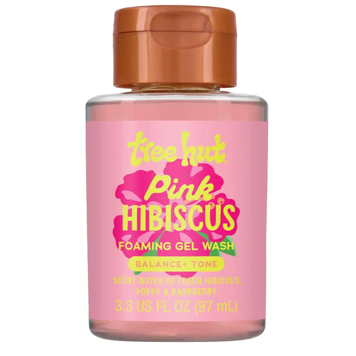 Tree Hut Mini Pink Hibiscus Foaming Body Wash, Travel Size, 3.3 Fl Oz | Shower Gel with Shea Butter, Soft Skin, Gentle Cleanser For All Skin Types, TSA Approved, Self Care Gifts for Women Main image