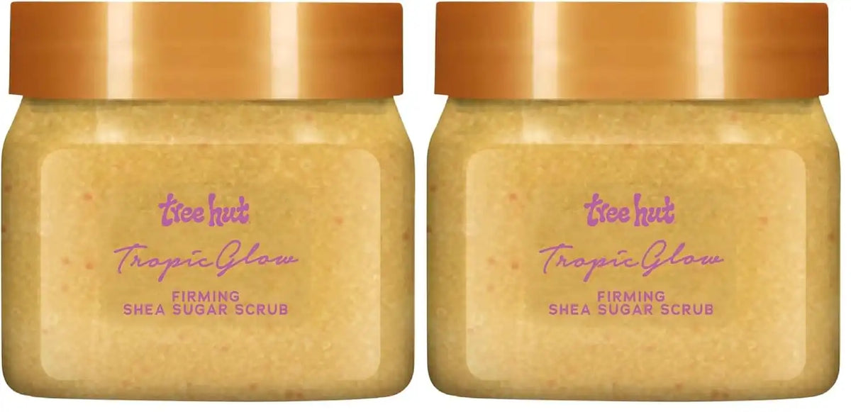 Tree Hut Mini Tropic Glow Shea Sugar Scrub, Exfoliating & Hydrating Body Scrub with Shea Butter & Essential Oils, Smooth Skin, For All Skin Types, Vegan, Travel Size, 3.4 oz (Pack of 2) Main image