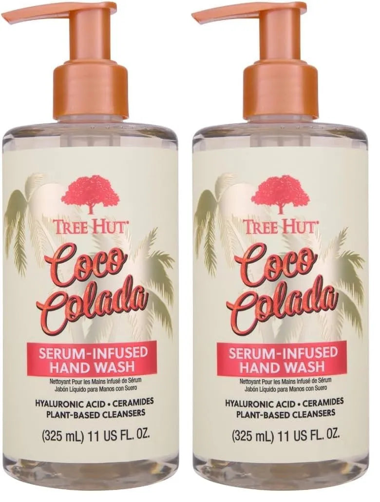 Tree Hut Coco Colada Serum Infused Hand Wash, Nourish & Hydrate Hands with Strengthening Skin Care, Long Lasting Scent, Cleanse & Lock in Moisture, 11 fl oz. (Pack of 2) Main image