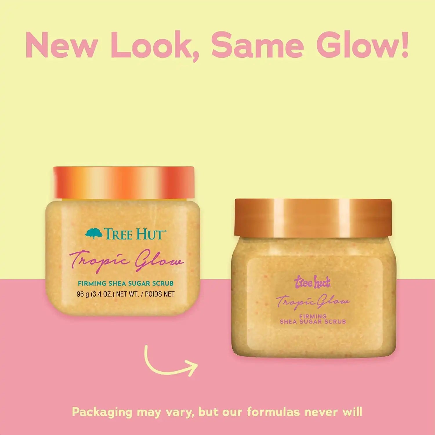 Tree Hut Mini Tropic Glow Shea Sugar Scrub, Exfoliating & Hydrating Body Scrub with Shea Butter & Essential Oils, Smooth Skin, For All Skin Types, Vegan, Travel Size, 3.4 oz (Pack of 2) Secondary image