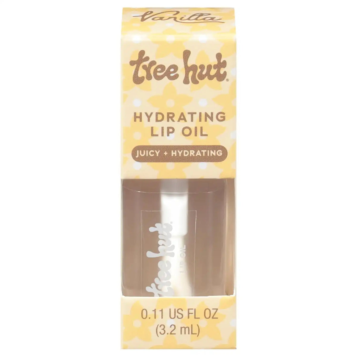 Tree Hut Hydrating Lip Oil, Vanilla, 0.11 Fl Oz | Non-Sticky High-Shine Lip Gloss Oil, Moisturizing Formula with Vitamin E & Squalane for Soft, Smooth Lips Main image