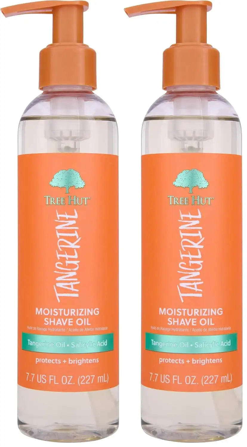 Tree Hut Tangerine Moisturizing Shave Oil,Gel-to-Oil Formula,Ultra Hydrating Barrier for a Close,Smooth Shave,For All Skin Types,7.7 fl oz,(Pack of 2) Main image