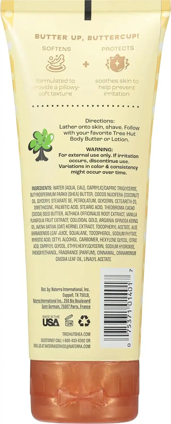 Tree Hut Whipped Shave Butter Vanilla, Warm Cozy Scent, 7 Fl Oz | Nourishing & Moisturizing Shave Cream with Shea Butter & Aloe, Smooth Glide for Silky Skin, Warm Cozy Scent