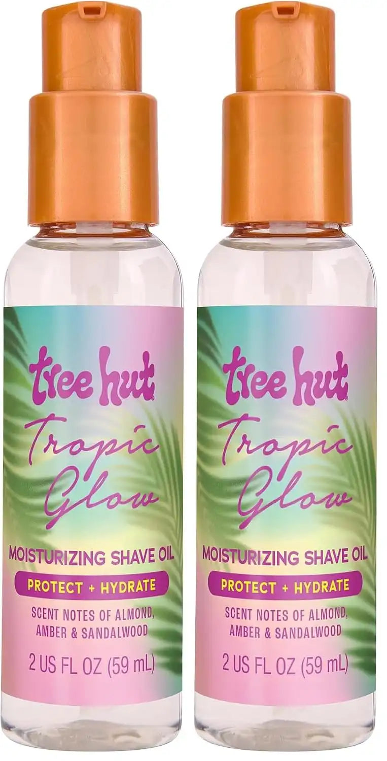 Tree Hut Mini Tropic Glow Moisturizing Shave Oil, 2 fl oz, Gel-to-Oil Formula, Ultra Hydrating Barrier for a Close, Smooth Shave, for all Skin Types (Pack of 2) Main image
