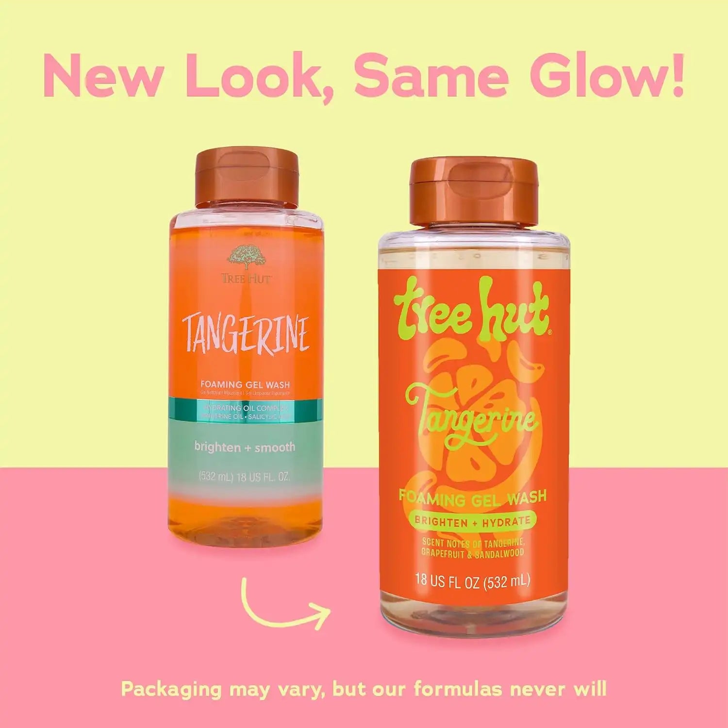 Tree Hut Tangerine Foaming Gel Wash, Hydrating & Moisturizing Body Wash with Shea Butter & Nourishing Essential Oils, Daily Cleanser for Soft Smooth Skin, 18 fl oz (Pack of 2) Secondary image