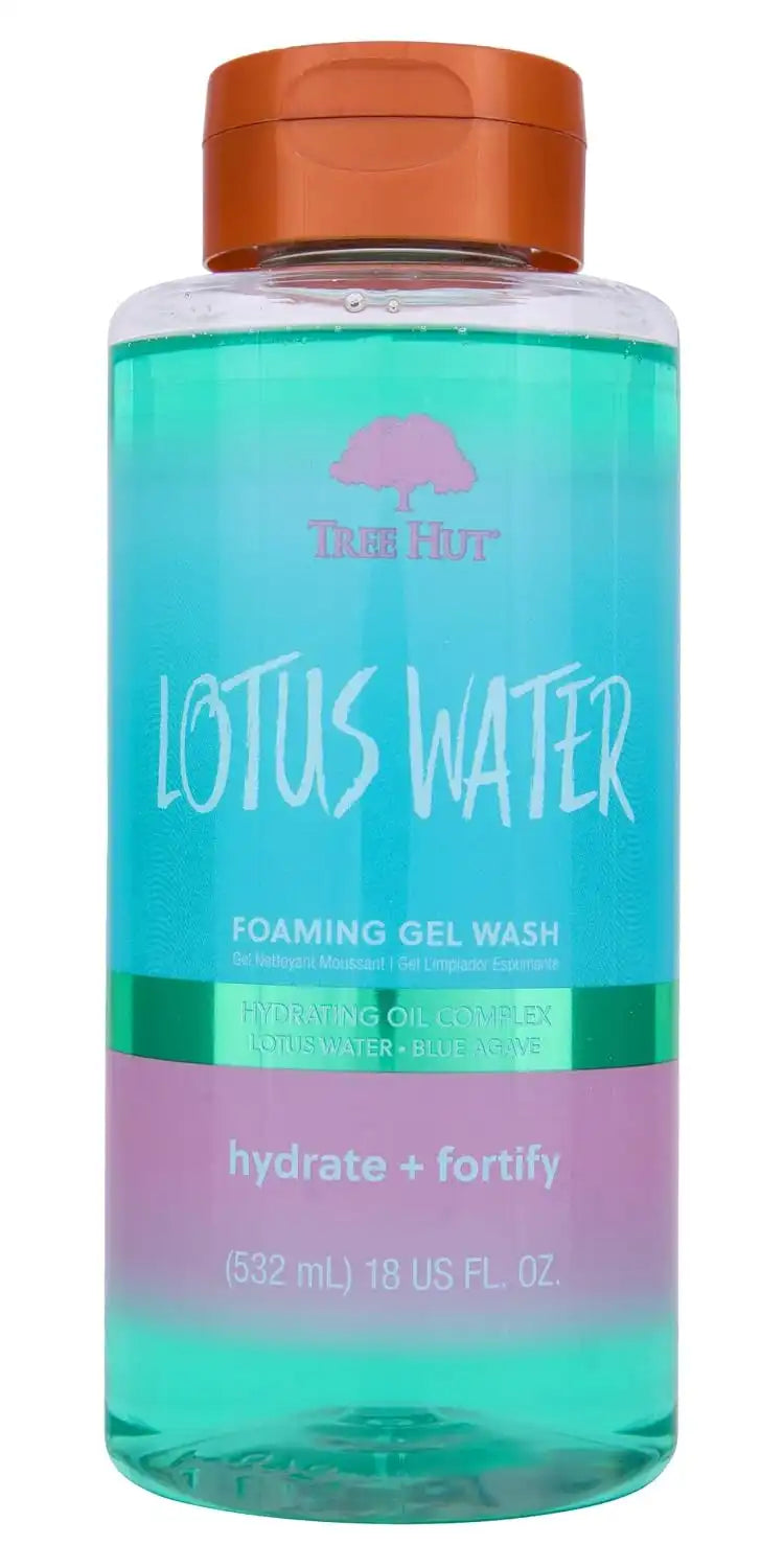 Tree Hut Lotus Water Foaming Body Wash, 18 Fl Oz | Nourishing & Moisturizing Shower Gel w/ Shea Butter & Essential Oils, Soft & Smooth Skin, Gentle Cleanser For All Skin Types Main image