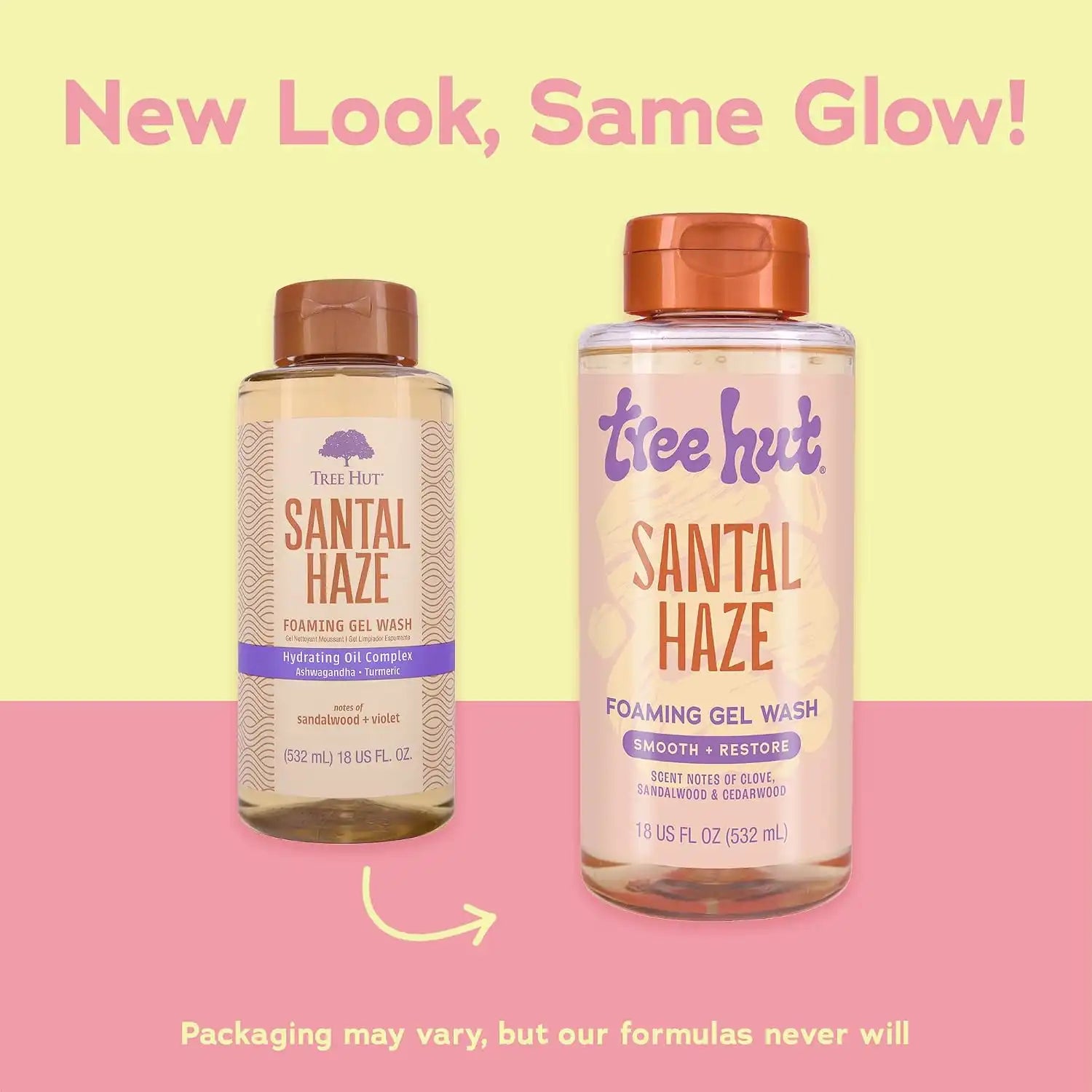 Tree Hut Santal Haze Foaming Gel Wash, Hydrating & Moisturizing Body Wash with Shea Butter & Nourishing Essential Oils, Daily Cleanser for Soft Smooth Skin, 18 fl oz (Pack of 2) Secondary image