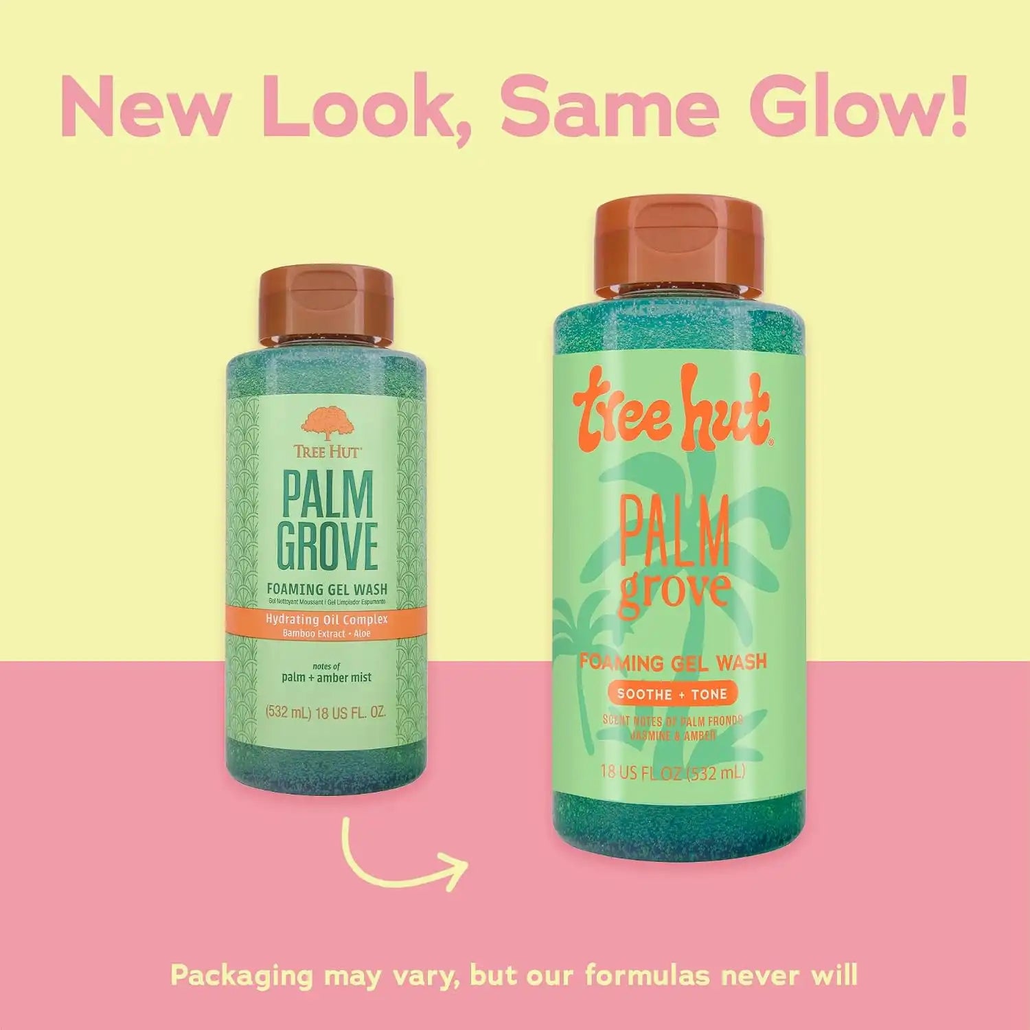 Tree Hut Palm Grove Foaming Gel Wash, Hydrating & Moisturizing Body Wash with Shea Butter & Nourishing Essential Oils, Daily Cleanser for Soft Smooth Skin, 18 fl oz (Pack of 2) Secondary image