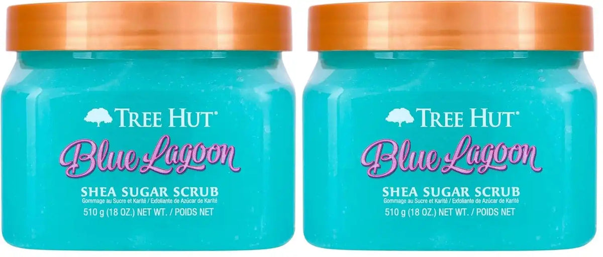 Tree Hut Blue Lagoon Shea Sugar Scrub,Exfoliating,Hydrating & Moisturizing Body Scrub with Shea Butter & Nourishing Essential Oils,Smooth-& Soften Skin,18 oz,(Pack of 2) Main image