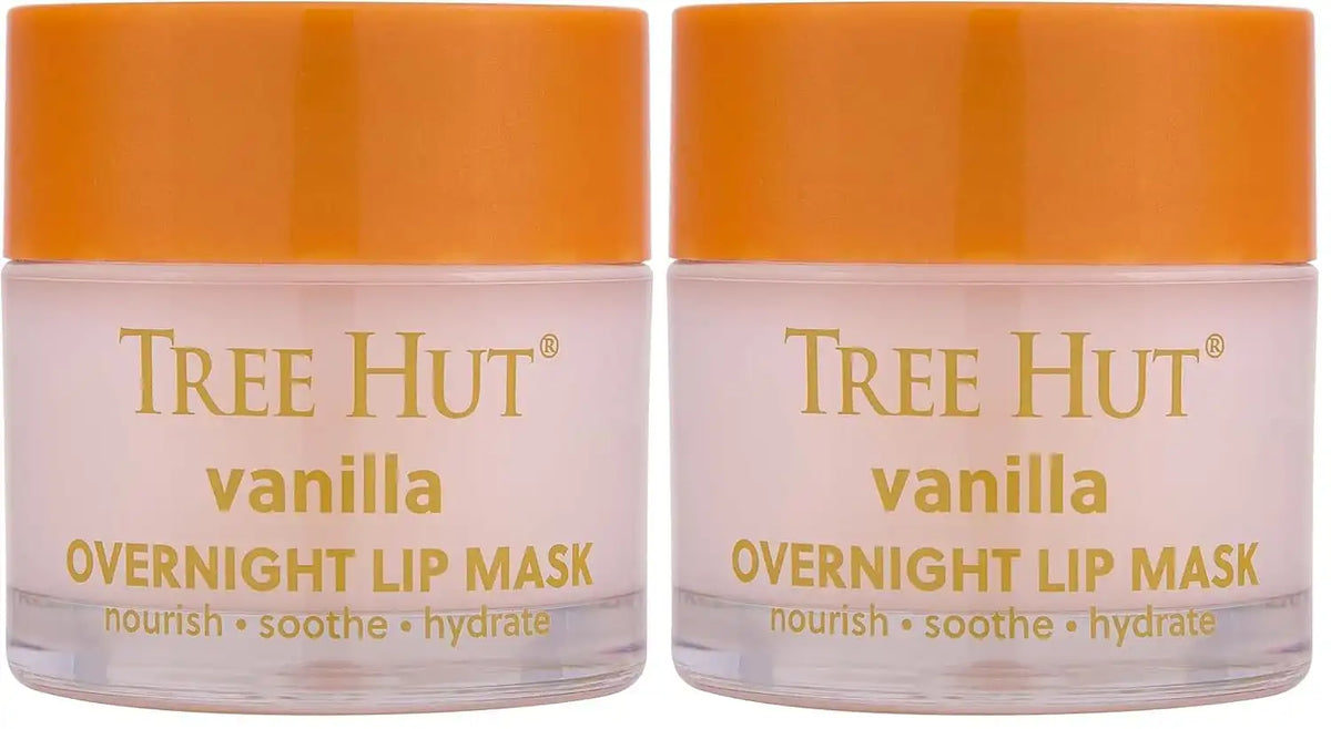 Tree Hut Vanilla Overnight Lip Mask, Deeply Hydrating Leave-On Treatment for Soft Lips, Self Care Essential, 6 oz (Pack of 2) Main image