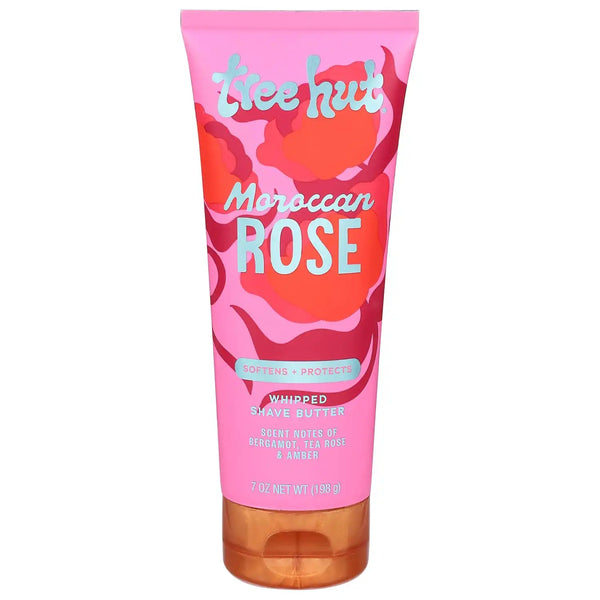 Tree Hut Whipped Shave Butter Moroccan Rose, Floral Scent, 7 Fl Oz | Nourishing Shave Cream with Shea Butter & Aloe, Smooth Glide for Soft Skin, Floral Scent