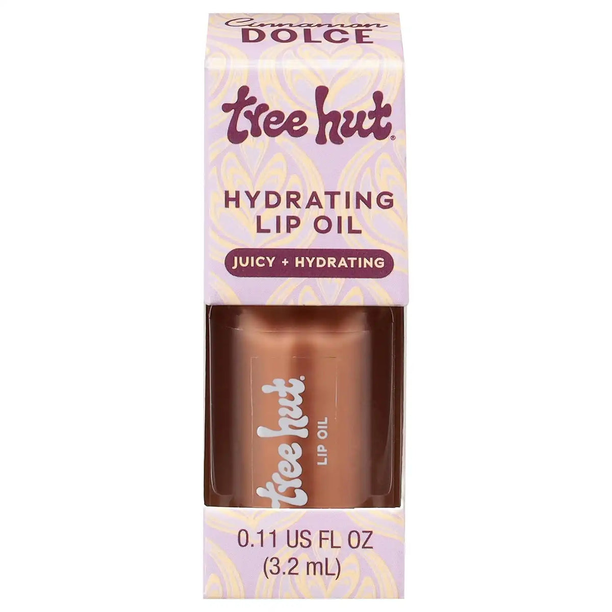 Tree Hut Hydrating Lip Oil, Cinnamon Dolce, 0.11 Fl Oz | Sheer Nude Glossy Lip Oil, Non-Sticky Moisturizing Formula for Smooth, Hydrated Lips Main image