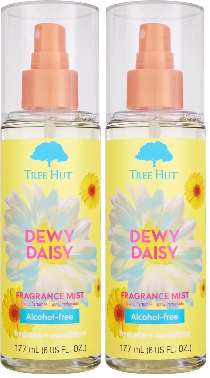 Tree Hut Dewy Daisy Hair & Body Mist, Spritz On for a Refreshed Feel or Layer with Your Favorite Scents, Versatile Body Spray, 6 Fl Oz. (Pack of 2) Main image