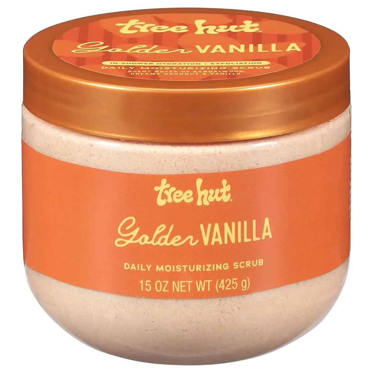 Tree Hut Golden Vanilla Daily Moisturizing Body Scrub, 15 Oz | Gentle Whipped Sugar Scrub with Shea Butter, Exfoliates, Hydrates & Leaves Skin Soft and Radiant for Everyday Use Main image