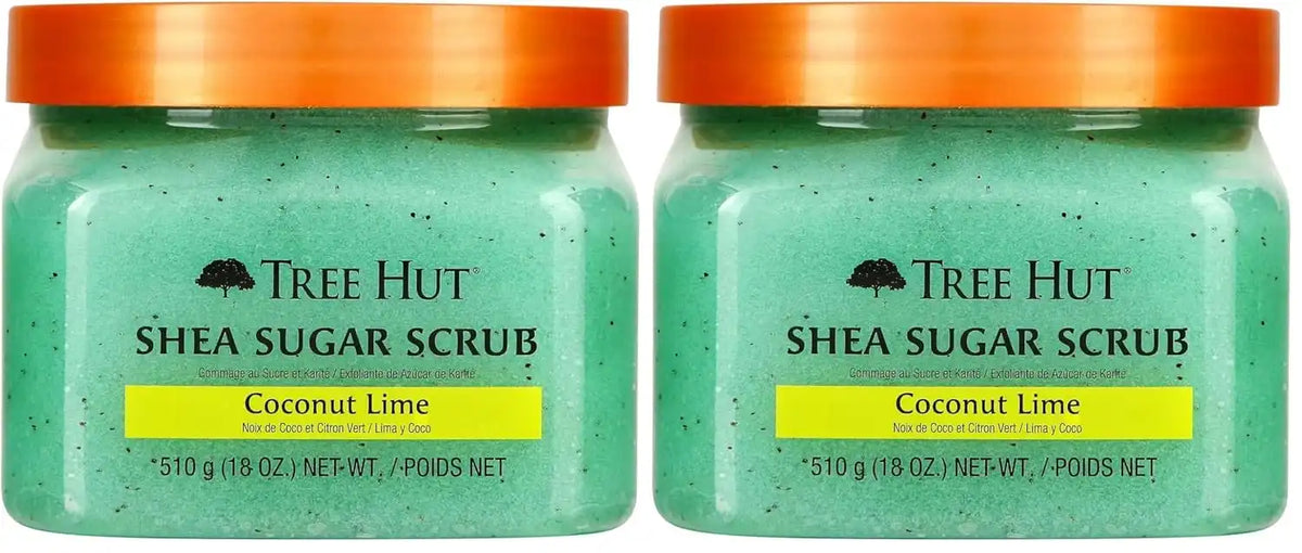 Tree Hut Shea Sugar Scrub - Coconut Lime - 18 oz - Exfoliating Body Scrub for Smooth, Glowing Skin - Made with Real Sugar and Shea Butter (Pack of 2) Main image