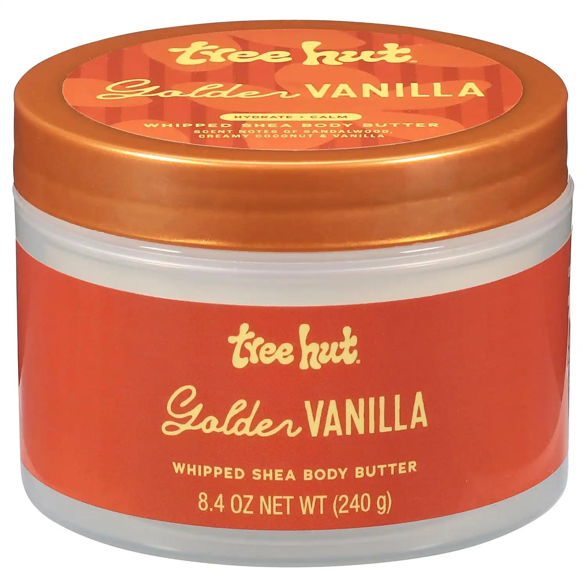 Tree Hut Golden Vanilla Whipped Body Butter with Shea Butter, 8.4 Oz | Whipped Shea Body Butter, Long-Lasting Hydration for Soft, Smooth Skin, Essential Body Care, Lightweight Moisturizer Main image