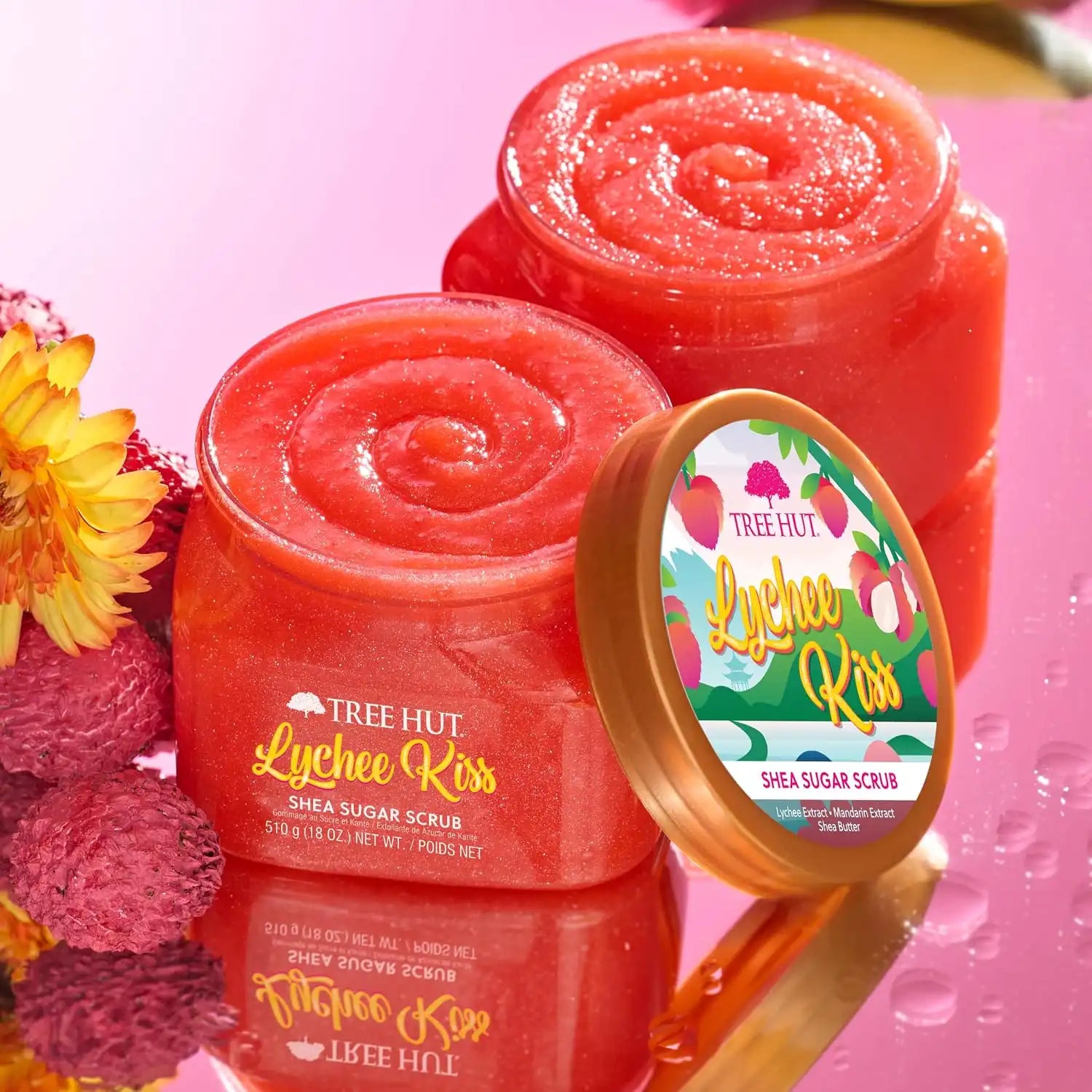 Tree Hut Lychee Kiss Body Scrub, Exfoliating Sugar Scrub, Vegan, 18 Oz | Exfoliating & Nourishing with Shea Butter & Essential Oils, Body Exfoliator for All Skin Types, Self Care Gifts for Women Secondary image